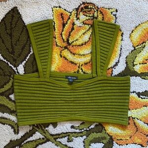 Wild Fable Green Ribbed Crop Top